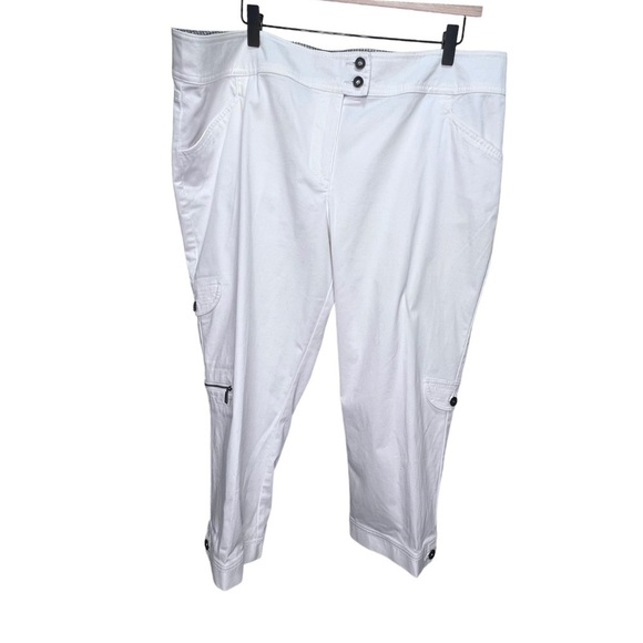 Northern Reflections White Cargo Capris Size 16 - Picture 1 of 8